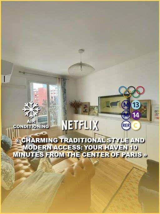Air Conditioning - Metro 14 - Charming Traditional Style And Modern Access 10 Mn Away From Center Of Paris 克利希 外观 照片